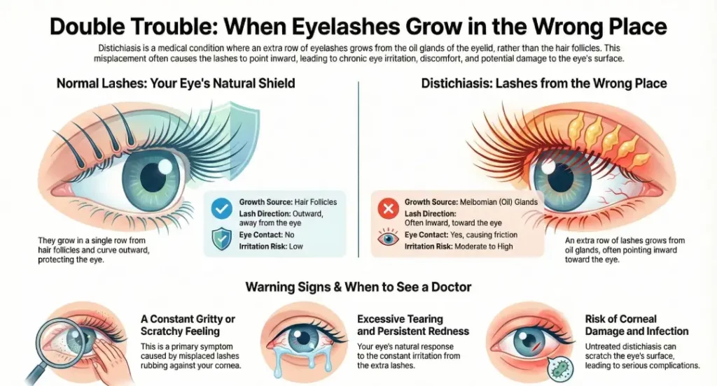 Distichiasis vs Normal Lashes: Key Differences, Causes & Treatment